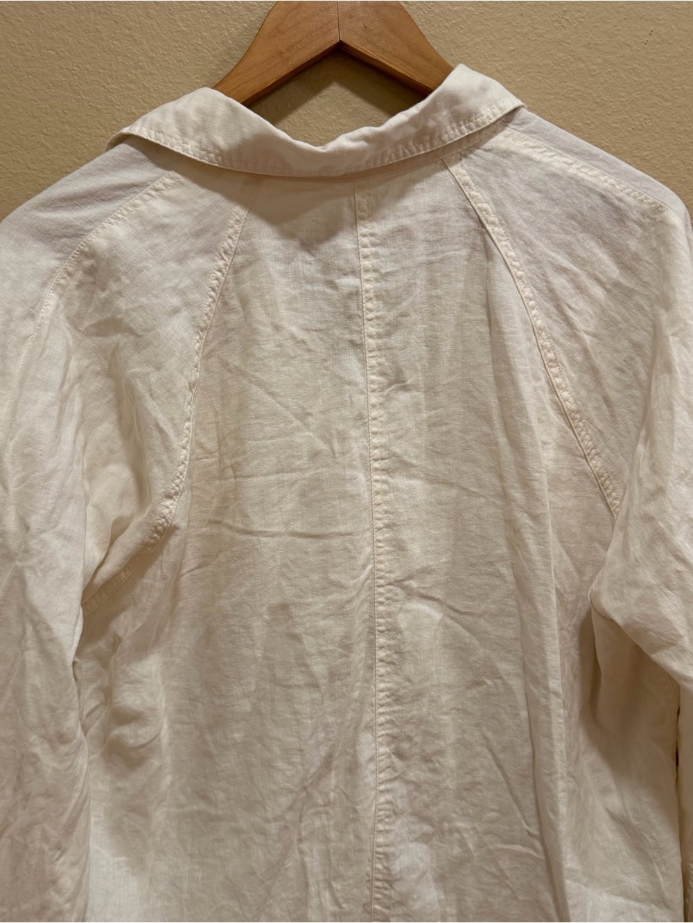 Z Supply Ivory Button-Down Shirt Linen Blend Medium - Picture 5 of 15